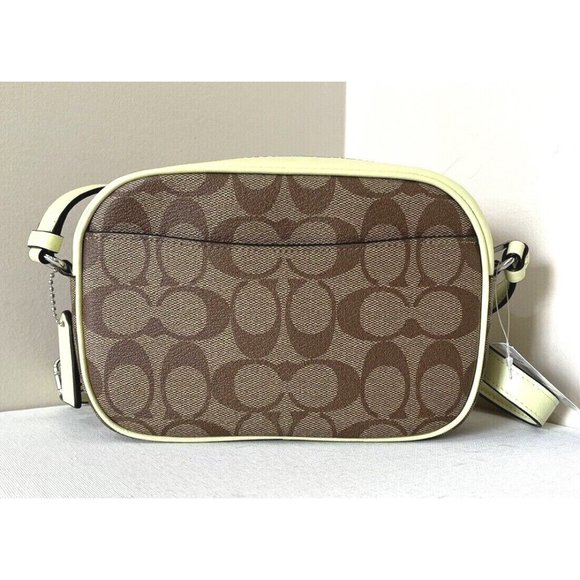 New Coach C9926 Mini Jamie Camera Bag Signature Coated Canvas Khaki / Pale Lime - Picture 3 of 6
